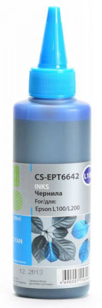 Чернила Cactus для Epson L100 голубые 100ml | CS-EPT6642