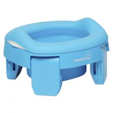 Детский горшок Roxy-kids HandyPotty в сумке/3 одноразовых пакета в комплекте голубой