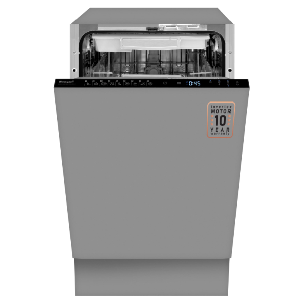 Встраиваемая посудомоечная машина Weissgauff BDW 4539 DC INVERTER узкая, серебристый